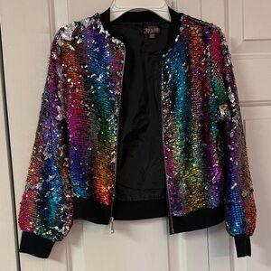 Sparkling Sequin Bomber Jacket for Kids